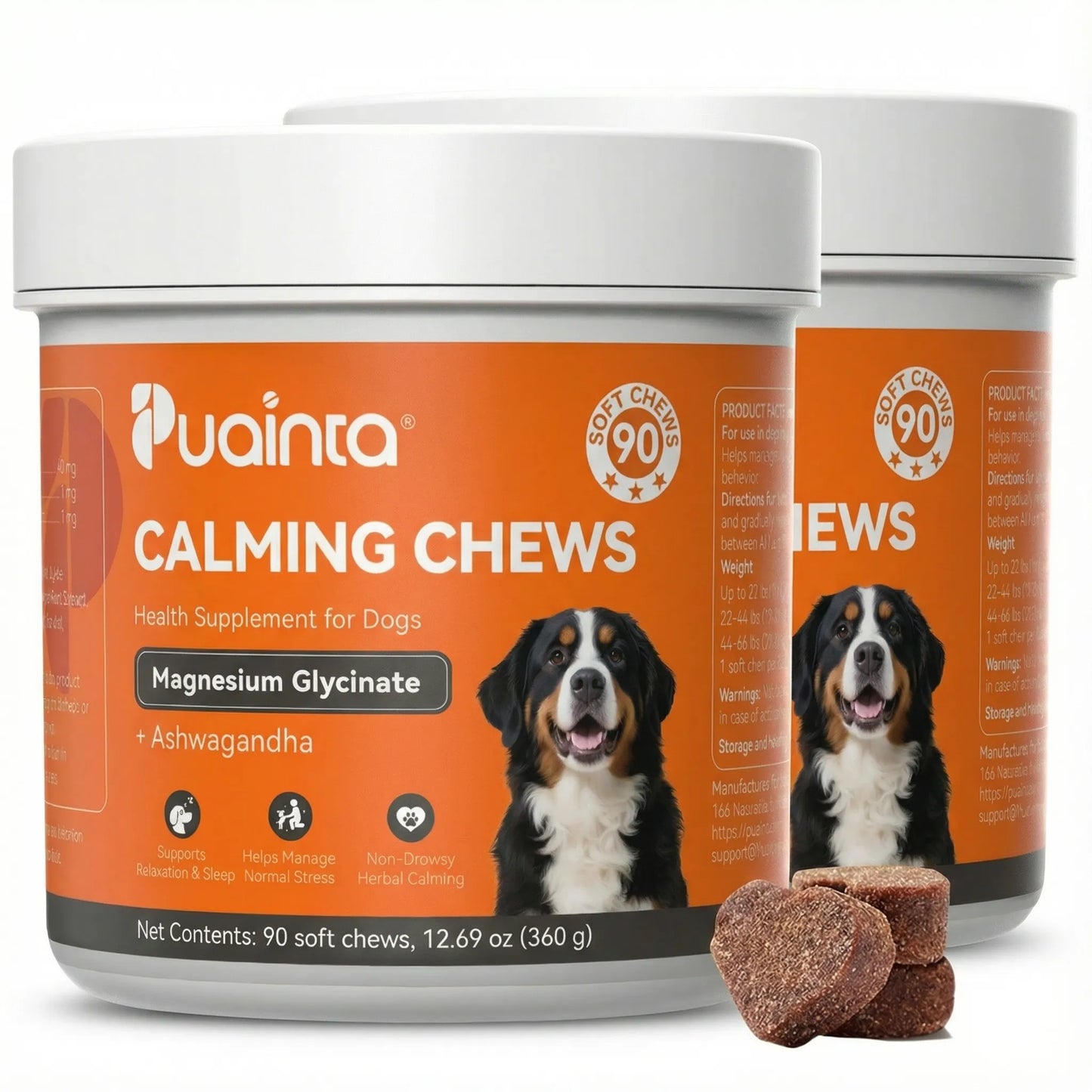Puainta Calming Chews for Dogs – Natural Stress & Anxiety Support
