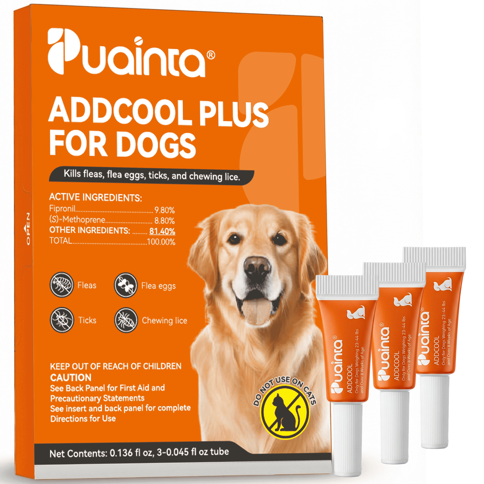 Puainta ADDCOOL Plus Dog Flea & Tick Solution – Fast-Acting Defense