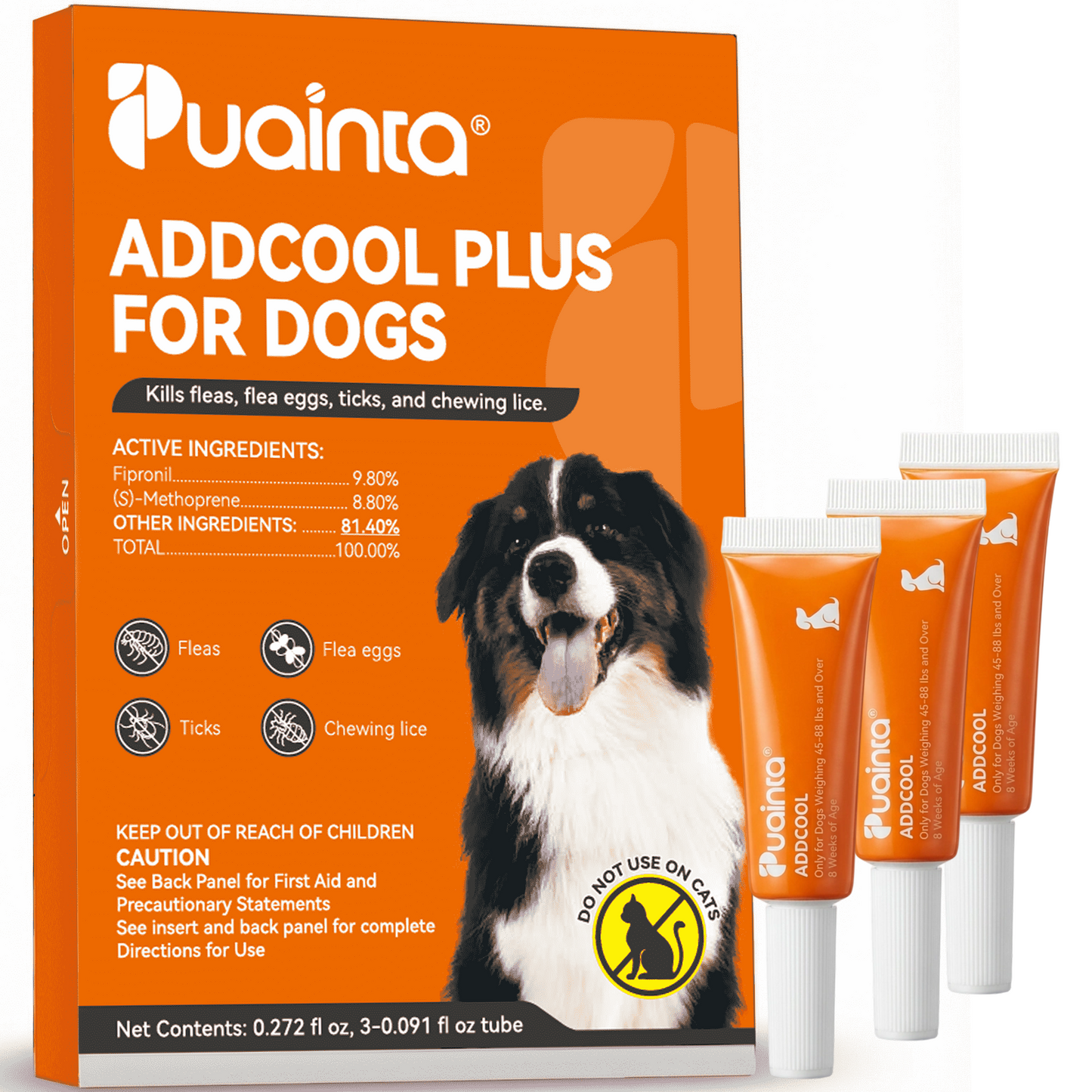 Puainta ADDCOOL Plus Dog Flea & Tick Treatment – Fast-Acting Protection