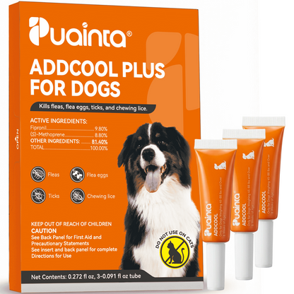 Puainta ADDCOOL Plus Dog Flea & Tick Treatment – Fast-Acting Protection
