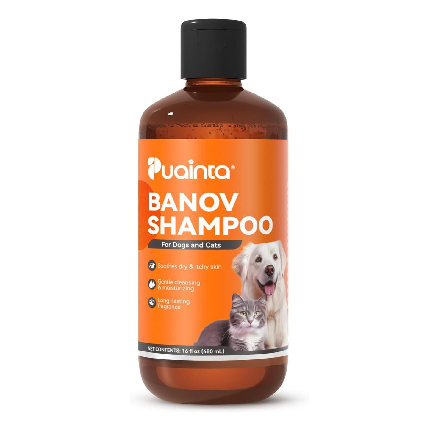 Puainta Banov Shampoo für Hunde &amp; Katzen – Sanfte Linderung bei empfindlicher und juckender Haut 
