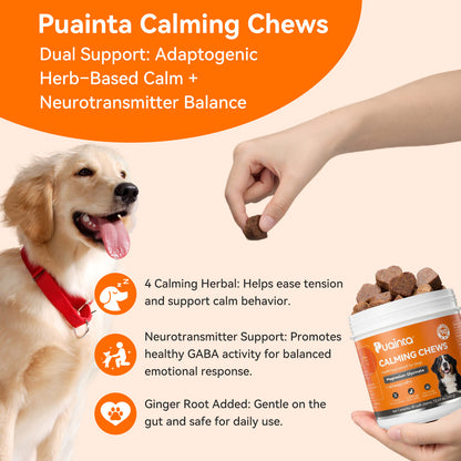 Puainta Calming Chews for Dogs – Natural Stress & Anxiety Support