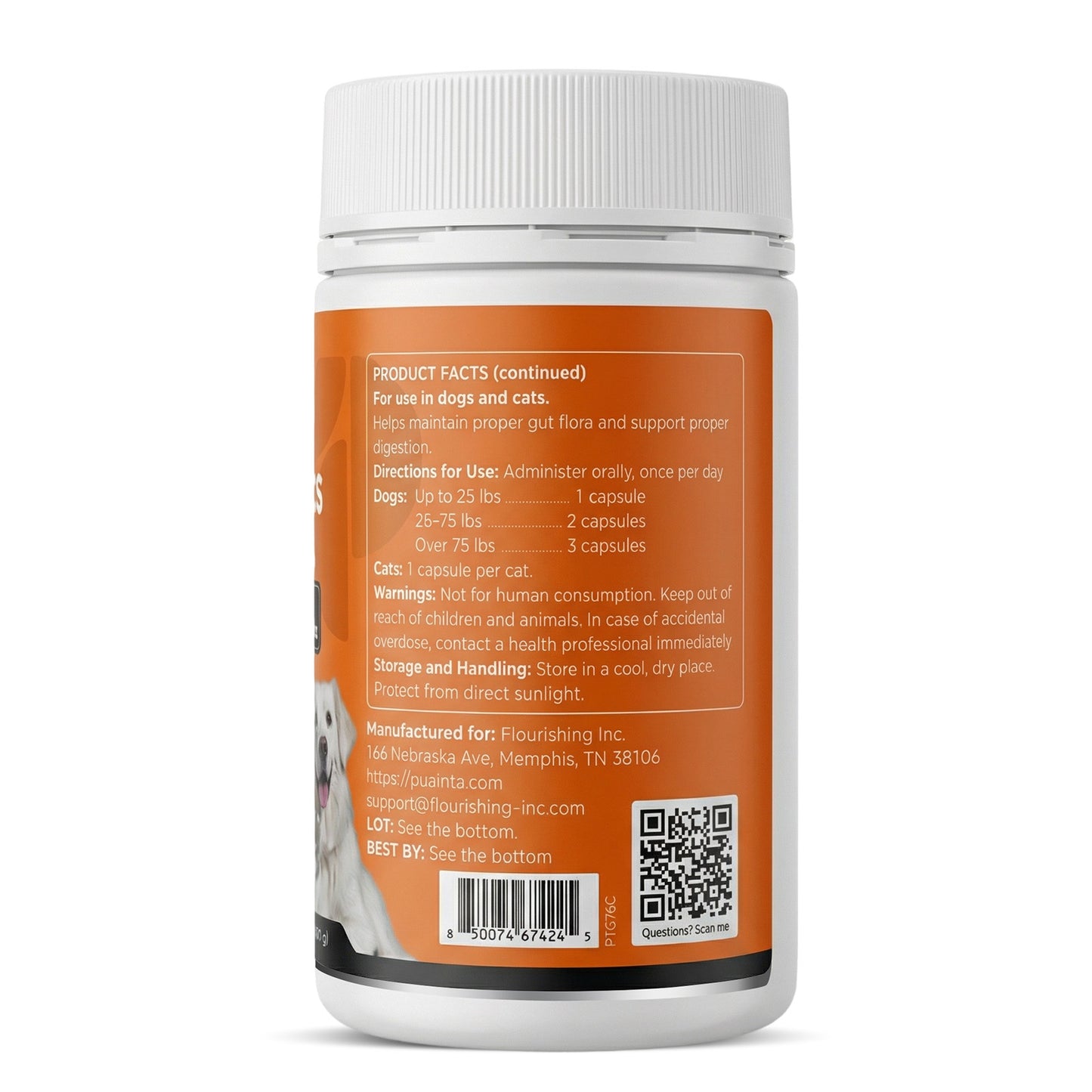 Puainta® Dual-Action Pet Probiotics