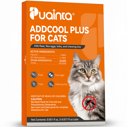 Puainta ADDCOOL Plus Cat Flea & Tick Treatment – Fast-Acting Protection