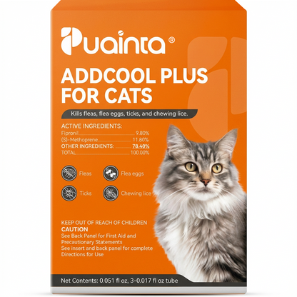 Puainta ADDCOOL Plus Cat Flea & Tick Treatment – Fast-Acting Protection