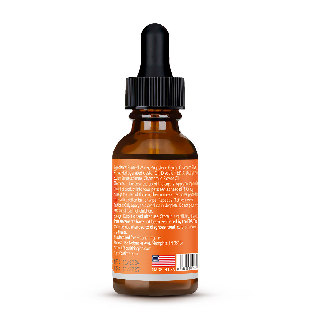 Puainta Quantum Silver Ear Drops for Dogs & Cats – Gentle Ear Care Solution