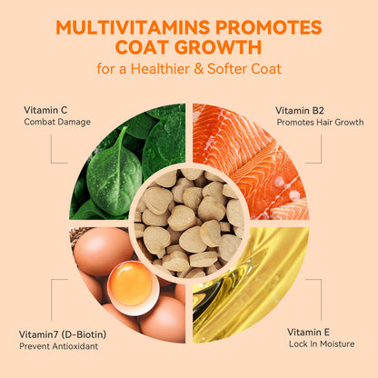 Puainta  Vitamins for Itchy Skin ,Multivitamin for Dogs & Cats – 200 Tablets