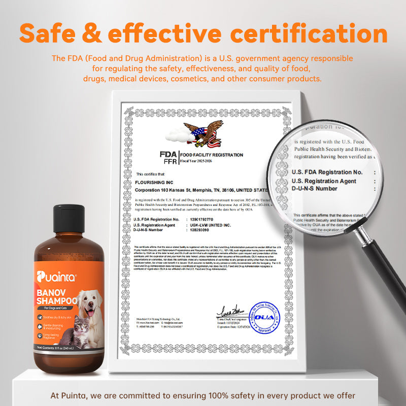 Puainta Banov Shampoo für Hunde &amp; Katzen – Sanfte Linderung bei empfindlicher und juckender Haut 