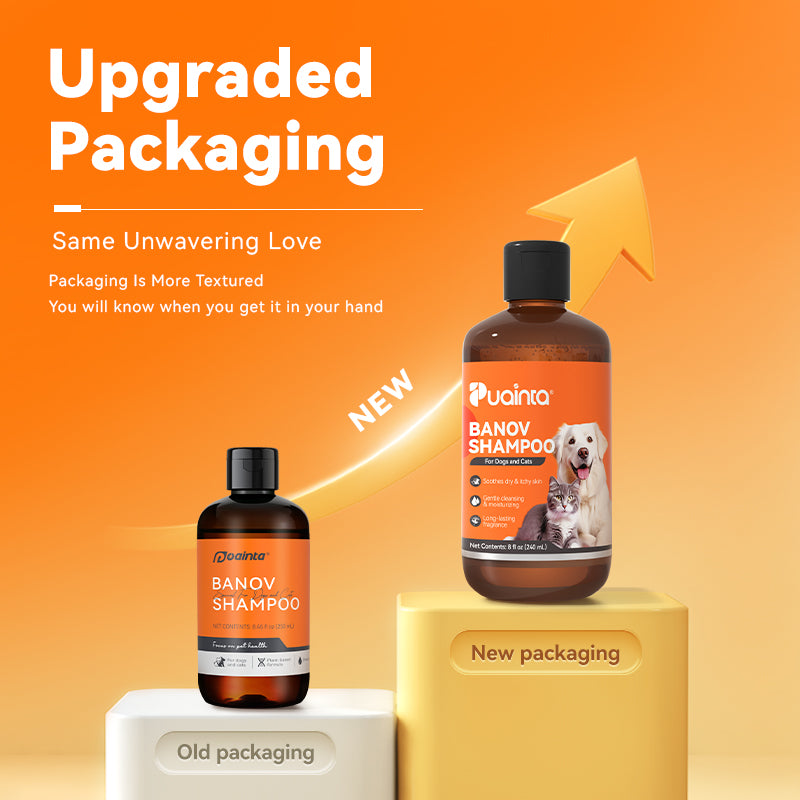 Puainta Banov Shampoo für Hunde &amp; Katzen – Sanfte Linderung bei empfindlicher und juckender Haut 