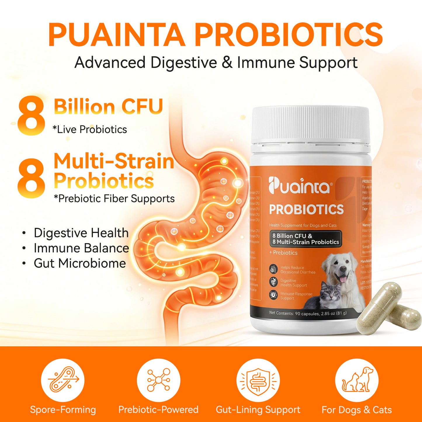Puainta® Probiotic for Dogs & Cats - Digestive & Immune Support