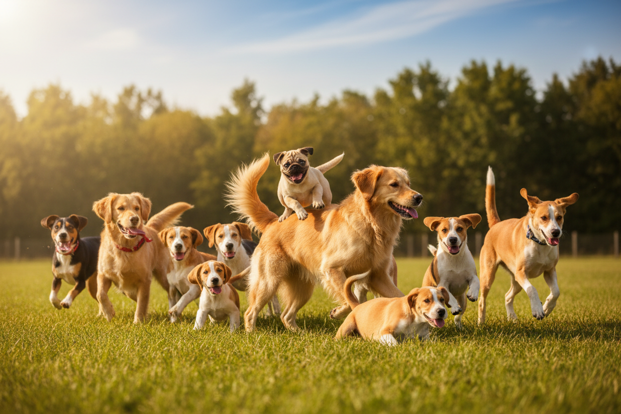 狗狗快乐玩耍的图片