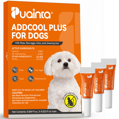Puainta ADDCOOL Plus Dog Flea & Tick Treatment – Fast-Acting Protection