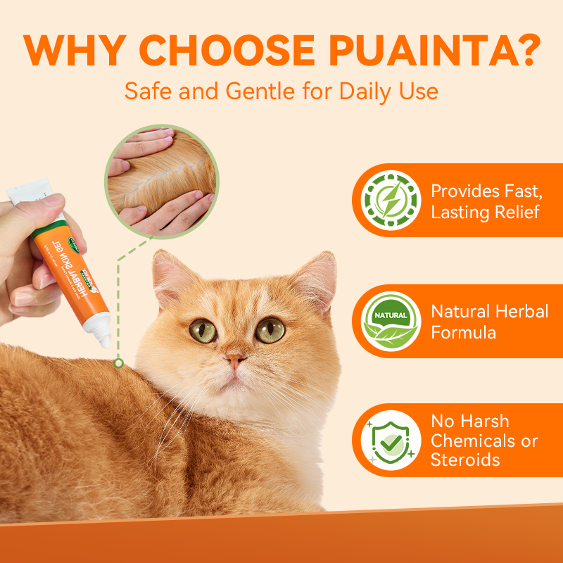 Puainta Natural Herbal Skin Gel – Soothing Itch Relief for Dogs & Cats