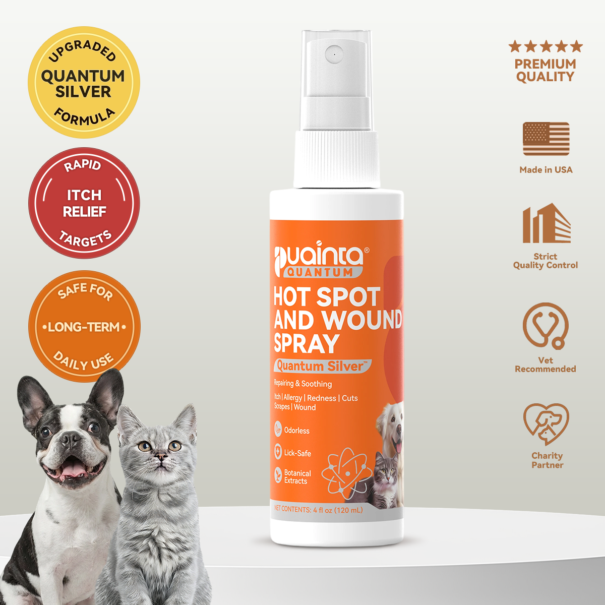 Puainta® Quantum Silver Skin Spray for Dogs and Cats