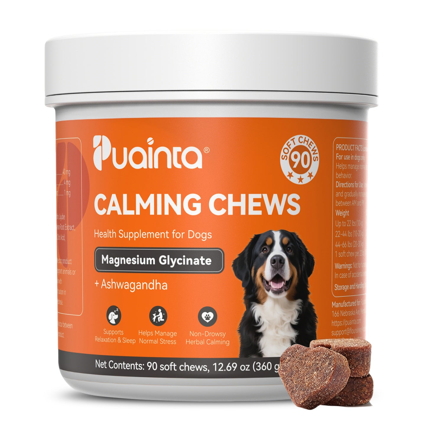 Puainta Calming Chews for Dogs – Natural Stress & Anxiety Support