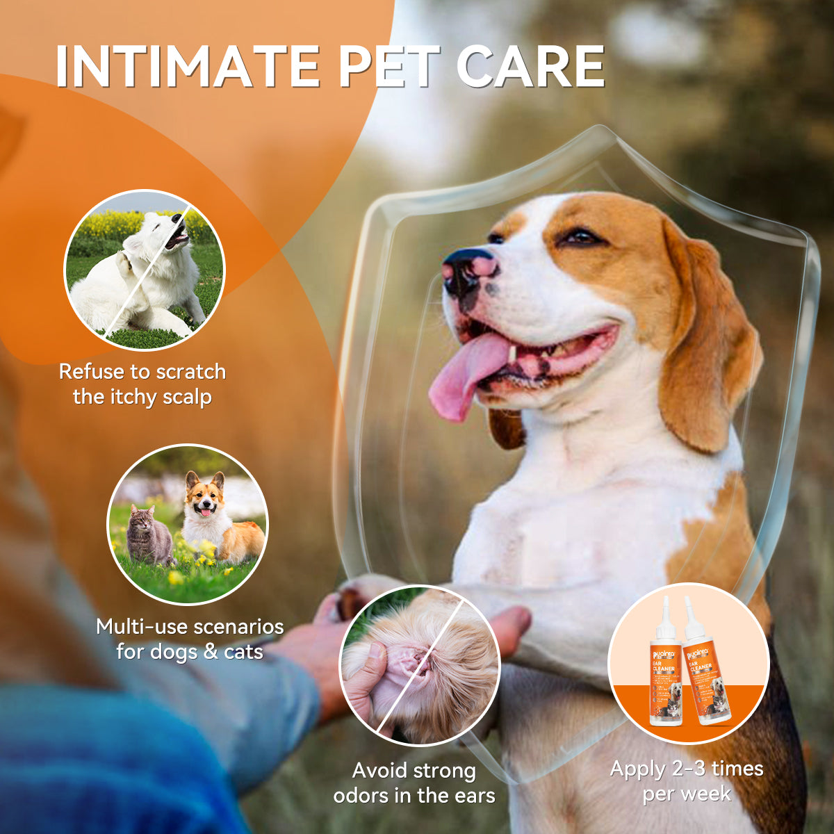 Puainta® Quantum Ear Cleaner for Dog/Cat's Comfort Itch