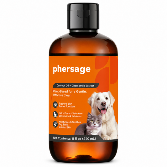 Phersage for Dogs & Cats, Plant-Based Gentle Cleansing Formula for Sensitive Skin, Supports Skin Barrier Health, 8 fl oz (240 mL)