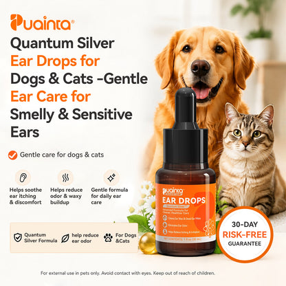 Puainta Quantum Silver Ohrentropfen für Hunde und Katzen – Sanfte Ohrenpflege