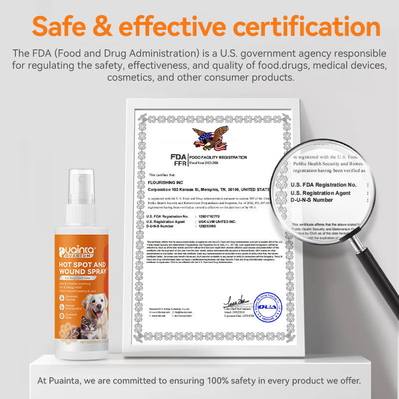 Puainta® Quantum Silver Hautspray für Hunde/Katzen 